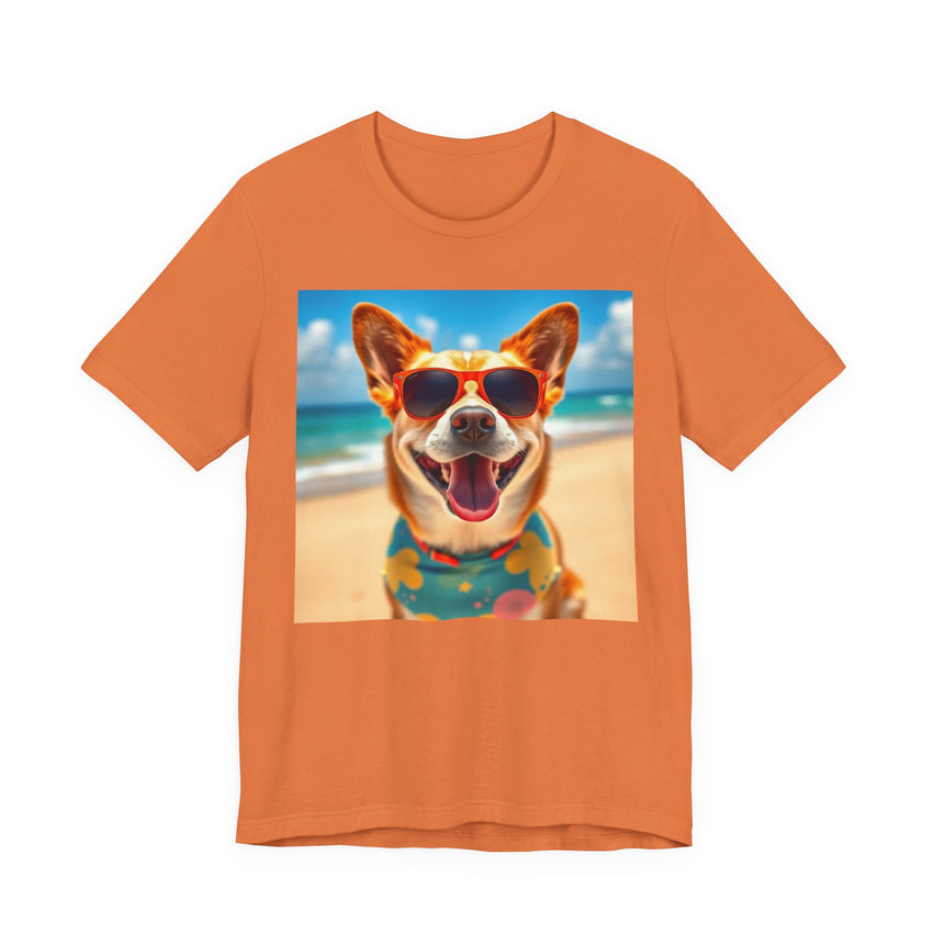 Happy Pup Beach Vibes Unisex Short Sleeve Tee
