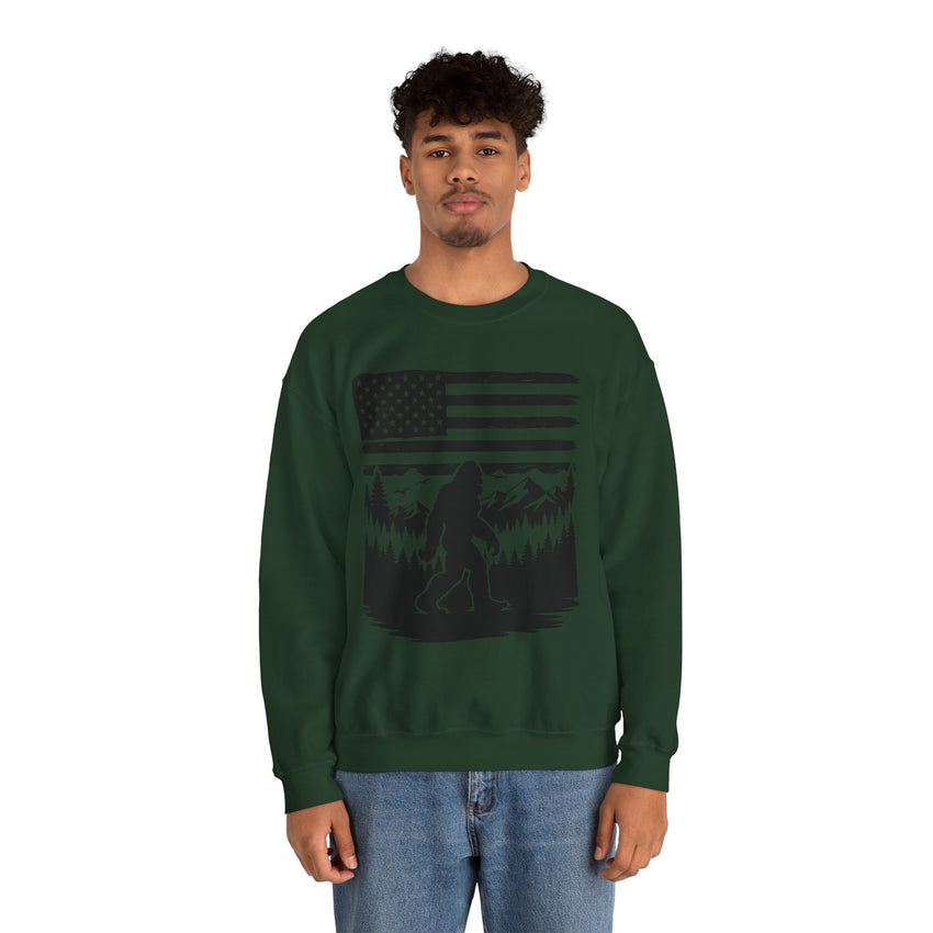 Bigfoot American Flag Crewneck Sweatshirt