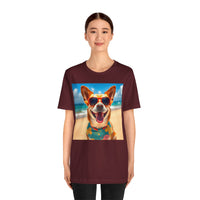Happy Pup Beach Vibes Unisex Short Sleeve Tee