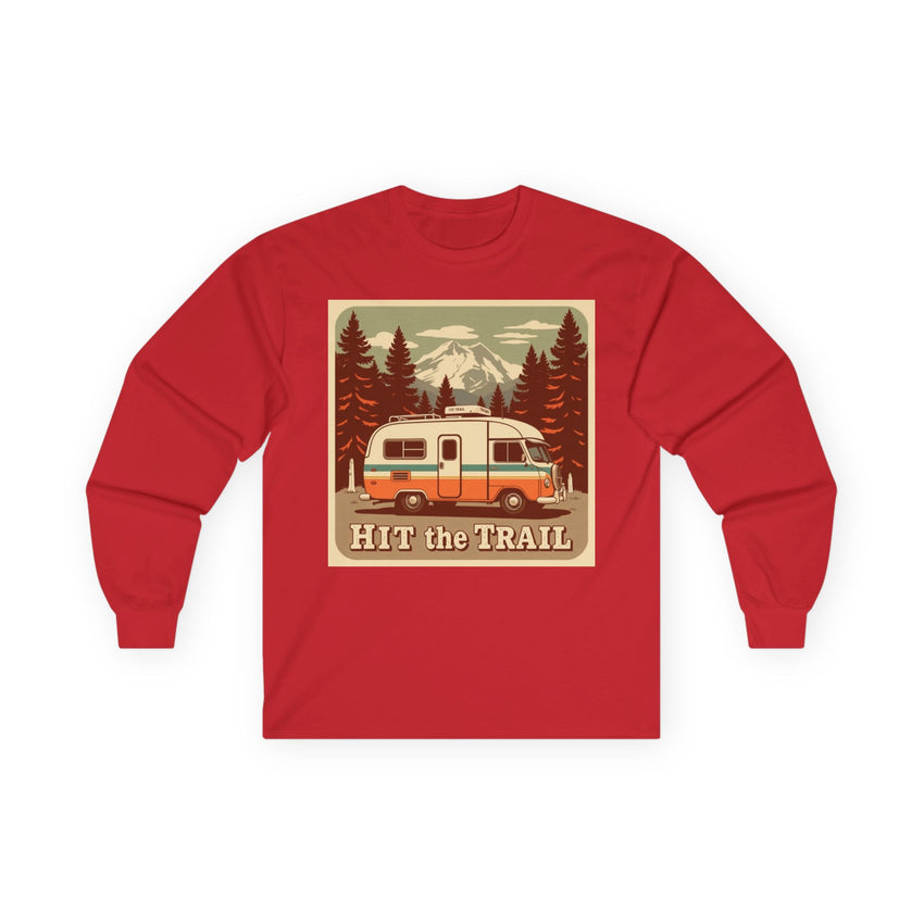 Adventure-Ready Long Sleeve Tee - 'Hit the Trail' Design