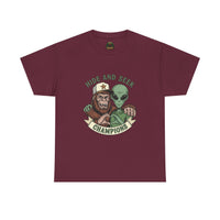 Hide and Seek Champions , Alien and Sasquatch tshirt