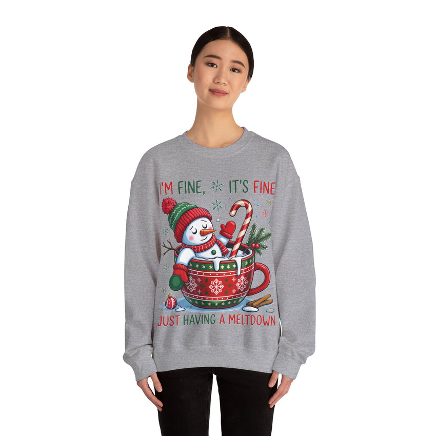 Im fine snowman Christmas sweatshirt