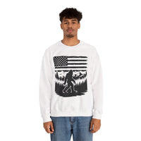 Bigfoot American Flag Crewneck Sweatshirt
