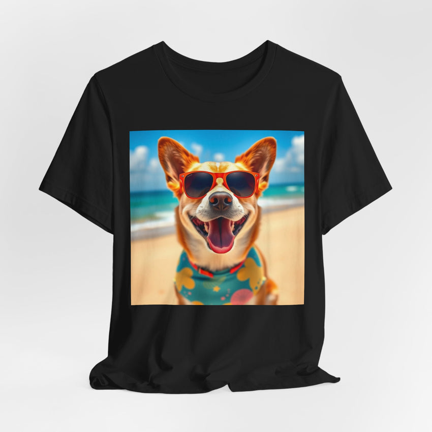Happy Pup Beach Vibes Unisex Short Sleeve Tee