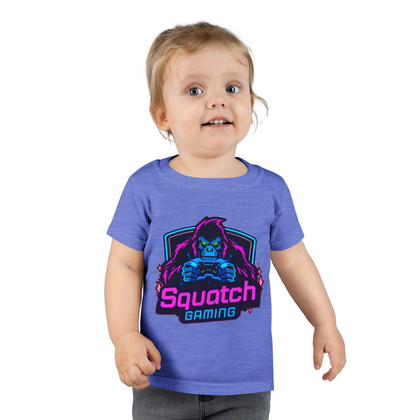 Squatch Gaming Toddler T-shirt | Neon Gorilla Gamer Logo