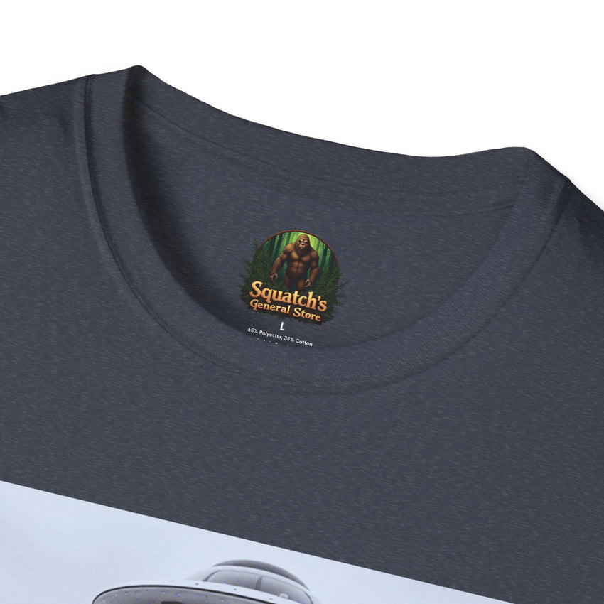 Alien Cat Abduction T-Shirt | Retro EW, PEOPLE UFO Graphic front and back graphics