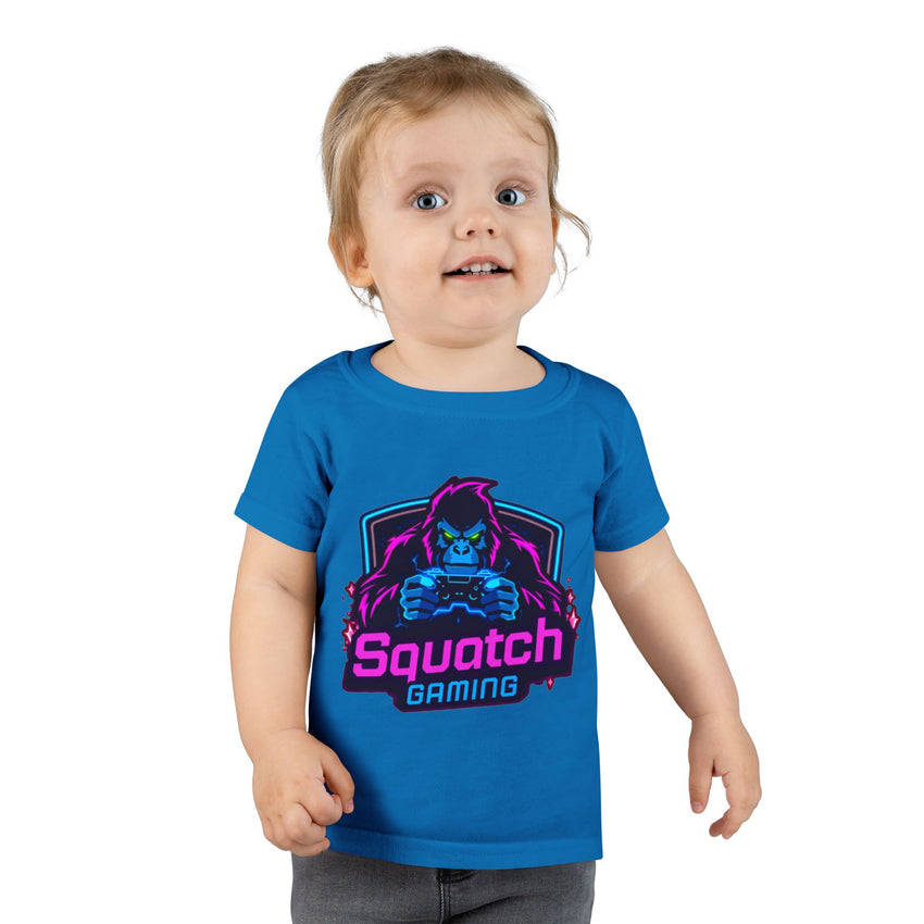 Squatch Gaming Toddler T-shirt | Neon Gorilla Gamer Logo