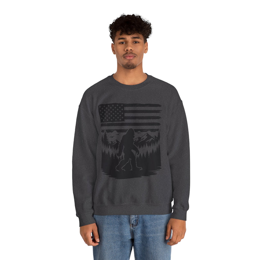 Bigfoot American Flag Crewneck Sweatshirt