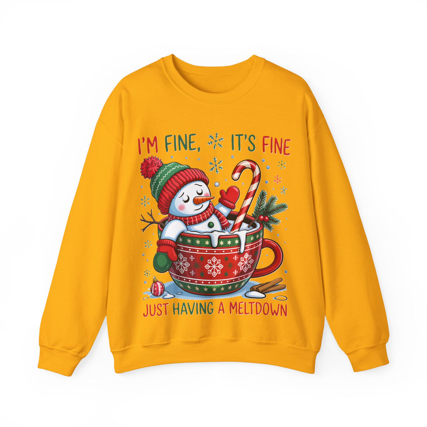 Im fine snowman Christmas sweatshirt