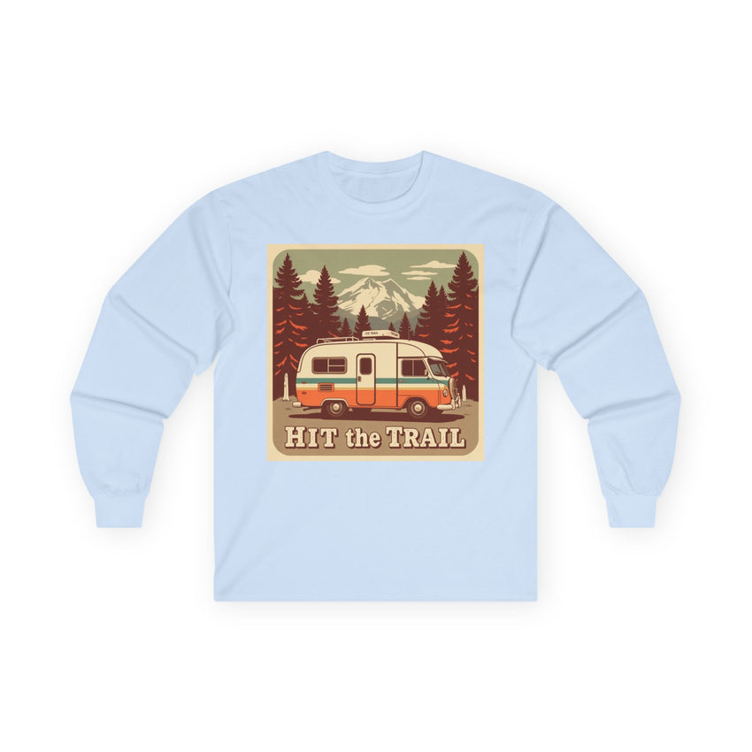 Adventure-Ready Long Sleeve Tee - 'Hit the Trail' Design