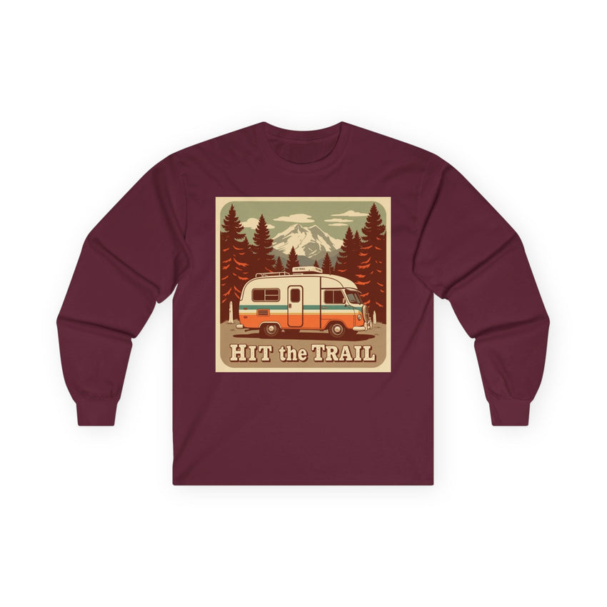 Adventure-Ready Long Sleeve Tee - 'Hit the Trail' Design