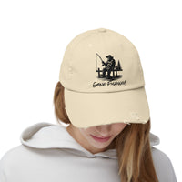Gone Fishing Distressed Cap - Unisex Fishing Hat for Outdoor Enthusiasts