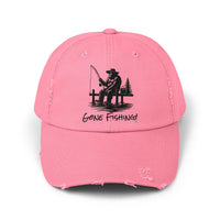 Gone Fishing Distressed Cap - Unisex Fishing Hat for Outdoor Enthusiasts