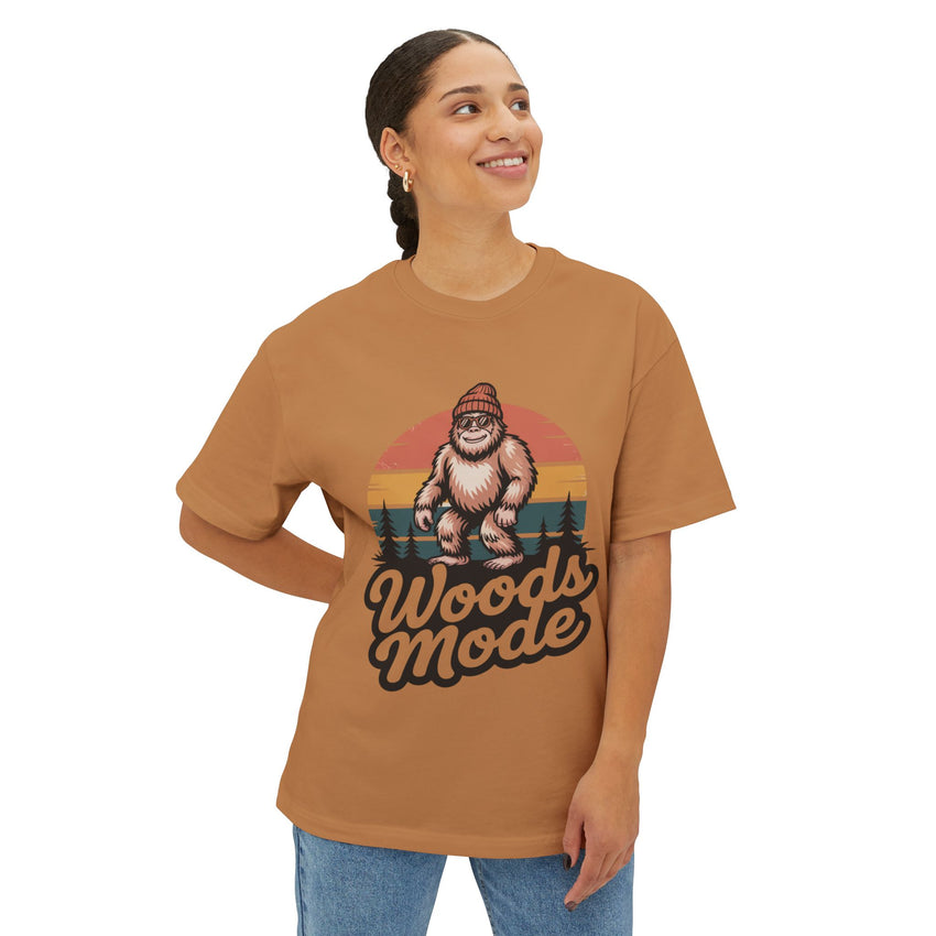 Retro Bigfoot Woods Mode Unisex Oversized Tee