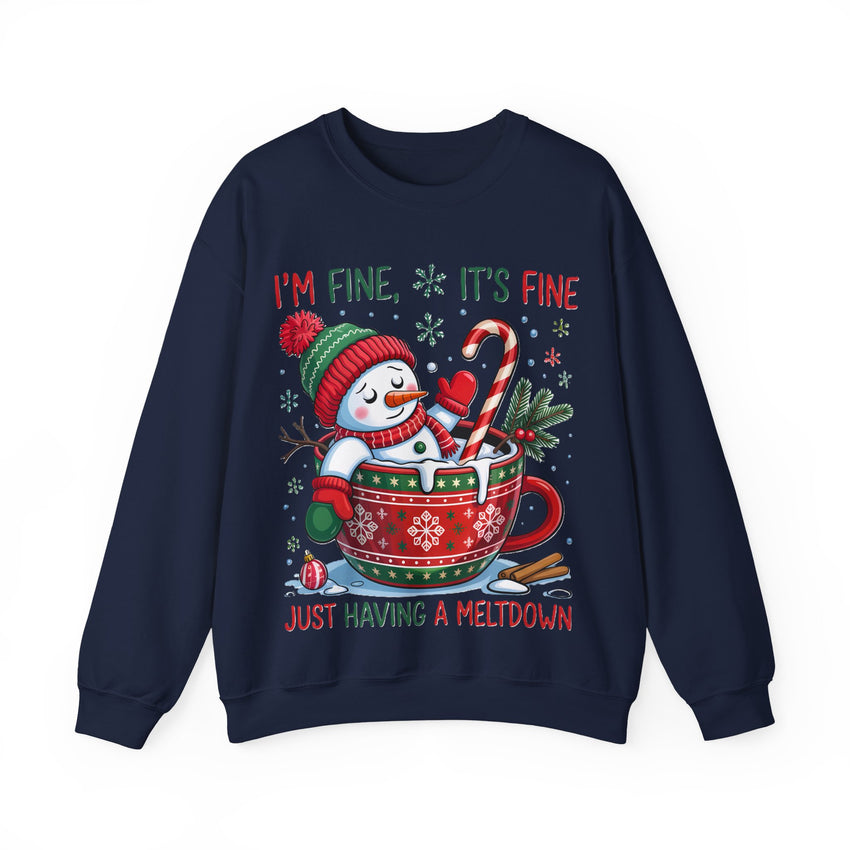 Im fine snowman Christmas sweatshirt