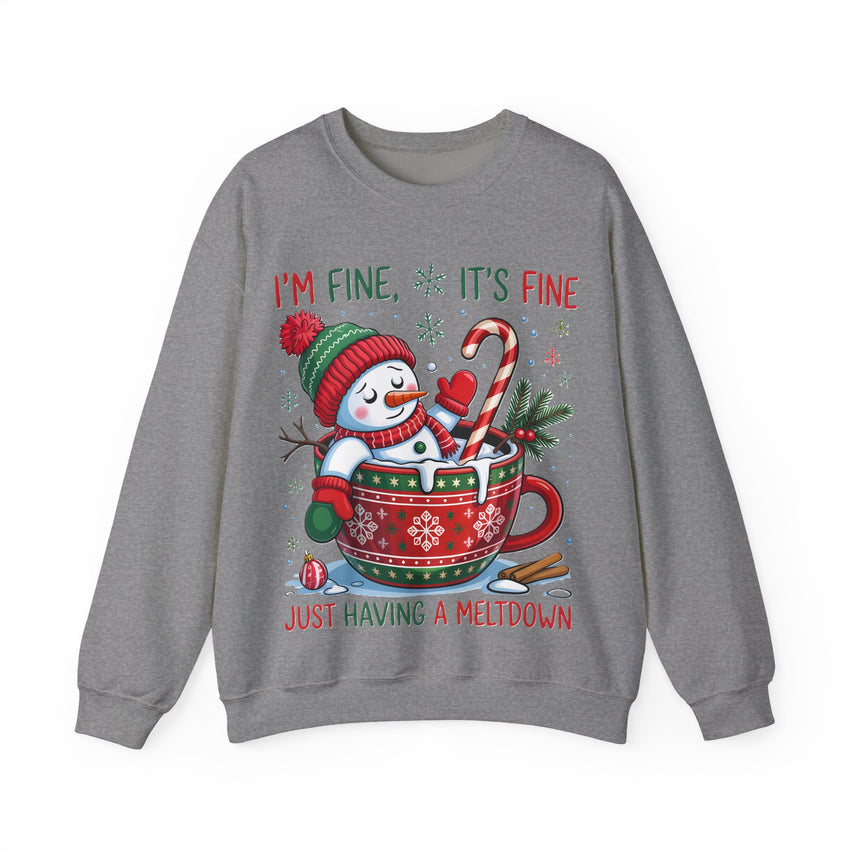 Im fine snowman Christmas sweatshirt