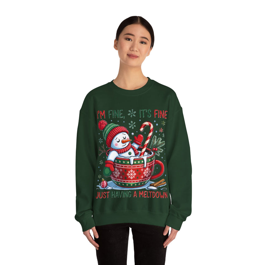 Im fine snowman Christmas sweatshirt