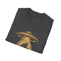 Bigfoot Abduction T-Shirt | UFO Sasquatch Forest Alien Beam