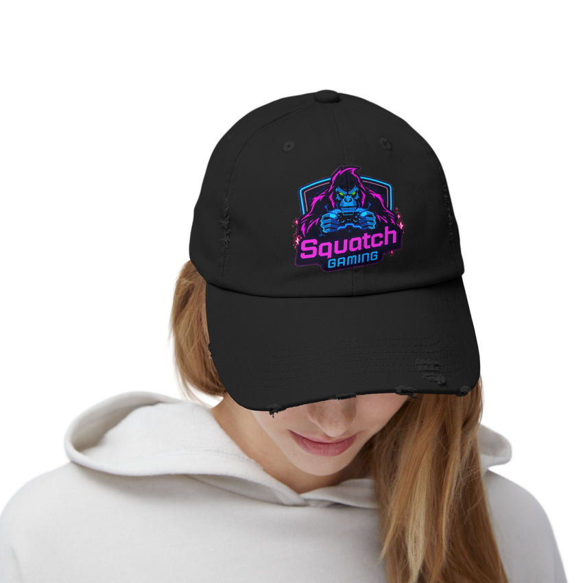 Squatch Gaming logo Cap | Neon Sasquatch gamer hat