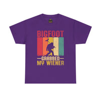 Bigfoot grabbed my wiener T-Shirt | Sasquatch hot dog vintage graphic
