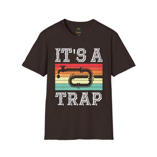 It's A Trap trumpet T-Shirt | Retro Striped Trombone Band Humor