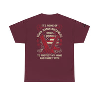 Unisex Heavy Cotton Tee with Empowering Gun Rights graphics