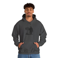 Gone Fishin' Bigfoot Hoodie - Unisex Heavy Blend™ Sweatshirt for Nature Lovers