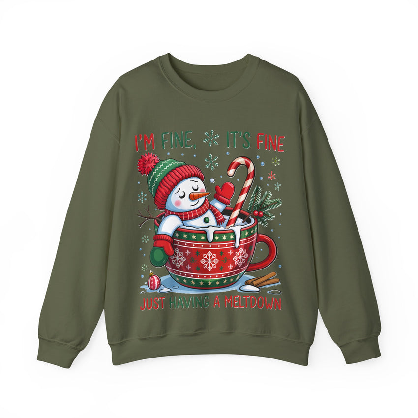 Im fine snowman Christmas sweatshirt