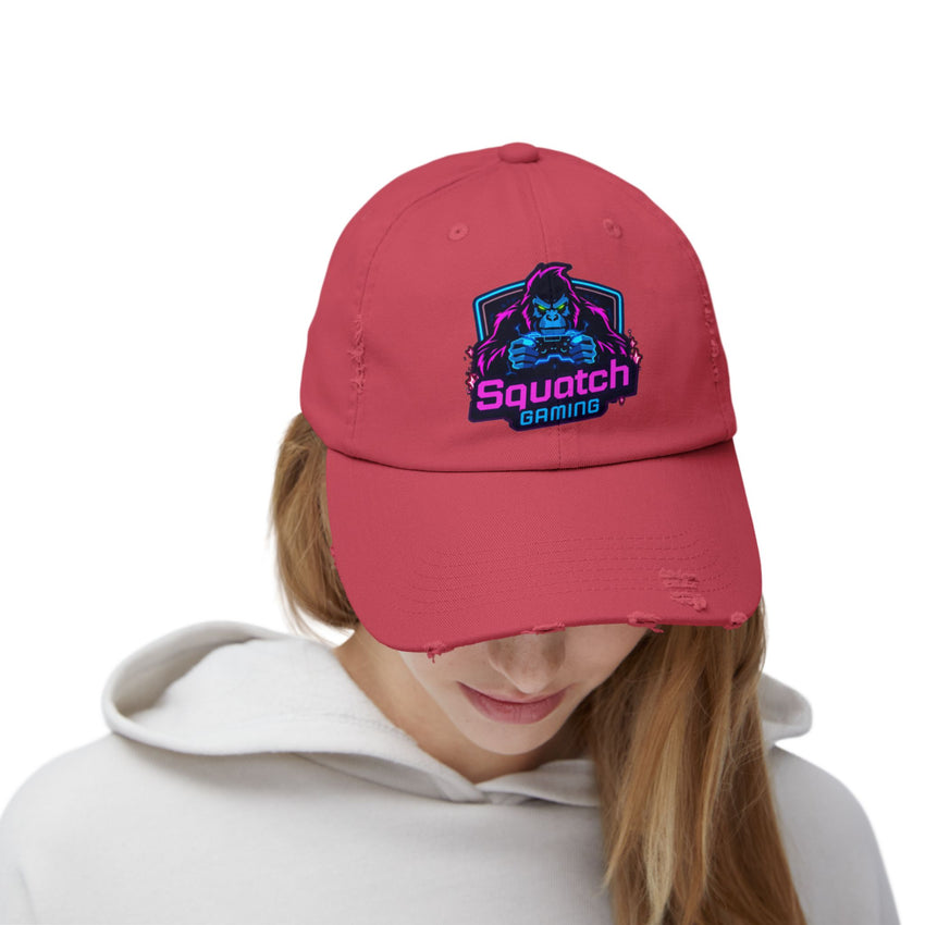 Squatch Gaming logo Cap | Neon Sasquatch gamer hat