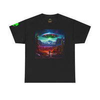 UFO Abduction Scene T-Shirt | Alien Spaceship Landscape Tee