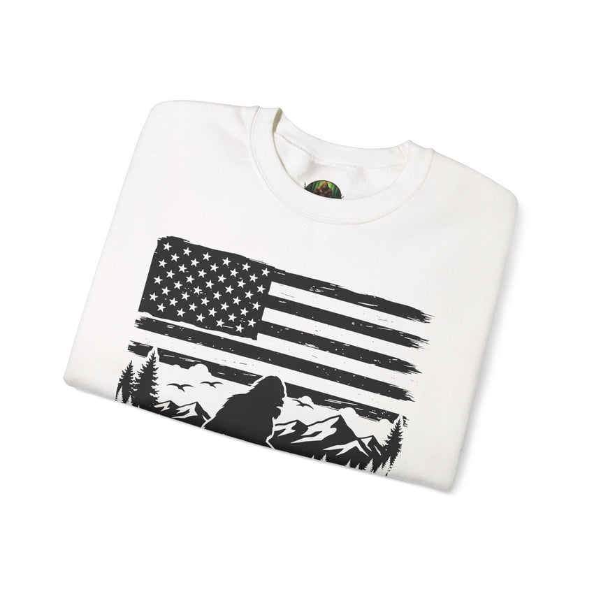 Bigfoot American Flag Crewneck Sweatshirt