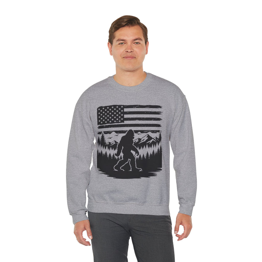 Bigfoot American Flag Crewneck Sweatshirt