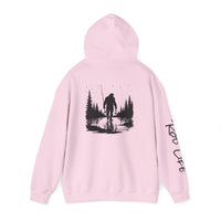 Gone Fishin' Bigfoot Hoodie - Unisex Heavy Blend™ Sweatshirt for Nature Lovers