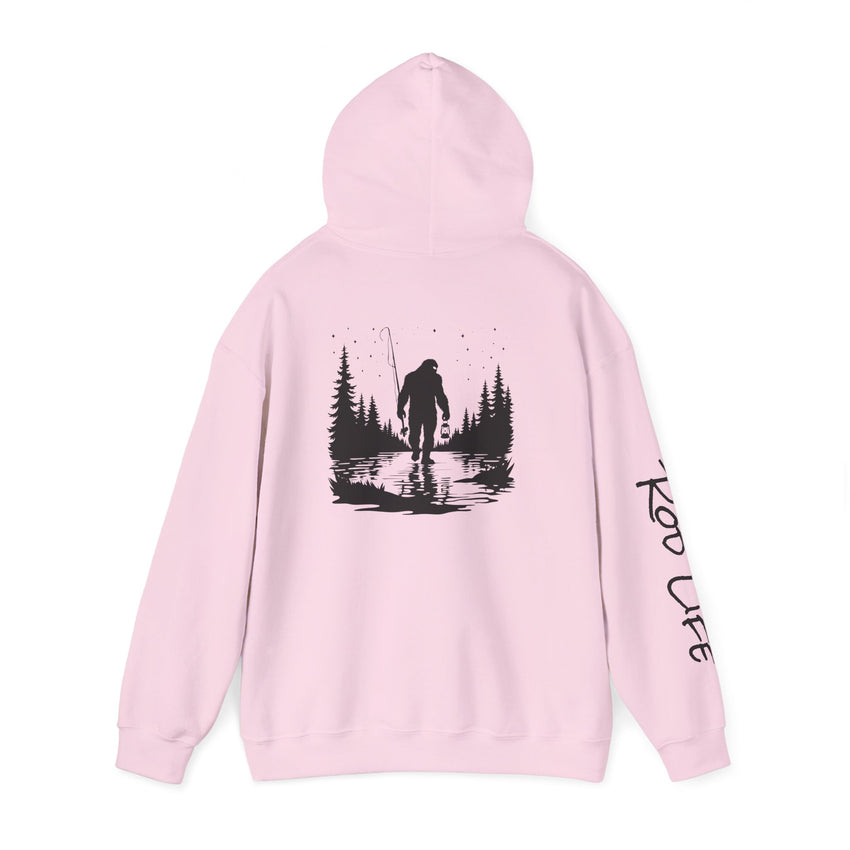 Gone Fishin' Bigfoot Hoodie - Unisex Heavy Blend™ Sweatshirt for Nature Lovers