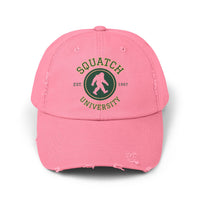 Squatch University cap | Sasquatch logo distressed hat, Bigfoot college emblem cap