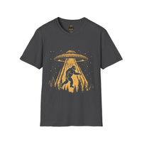 Bigfoot Abduction T-Shirt | UFO Sasquatch Forest Alien Beam