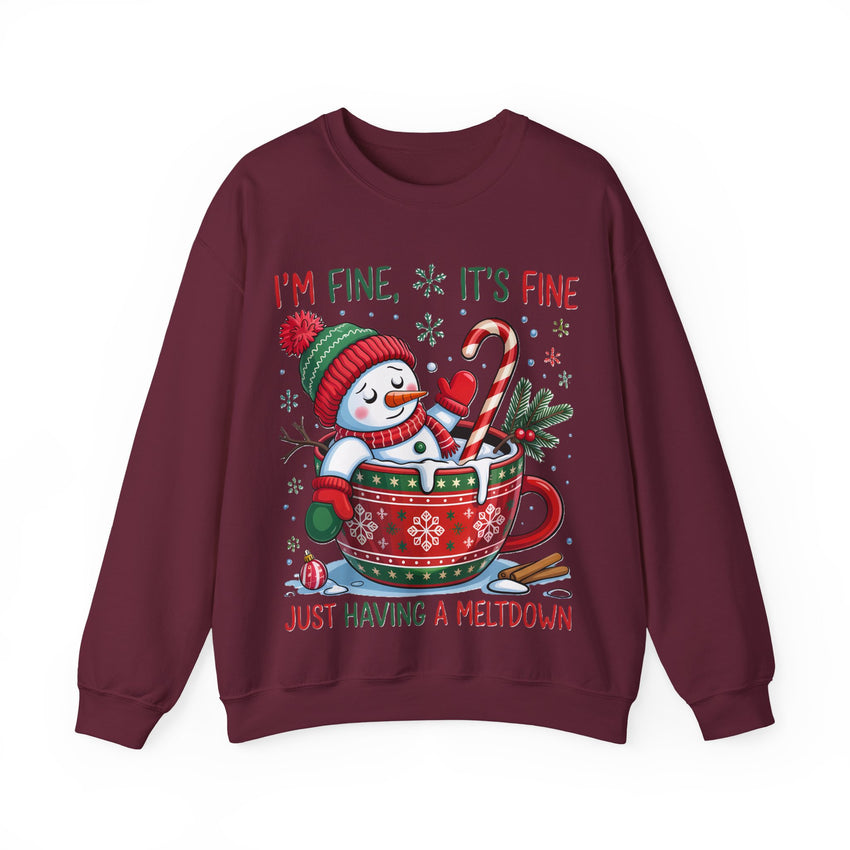 Im fine snowman Christmas sweatshirt