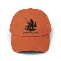 Gone Fishing Distressed Cap - Unisex Fishing Hat for Outdoor Enthusiasts