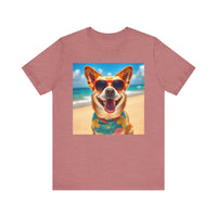Happy Pup Beach Vibes Unisex Short Sleeve Tee