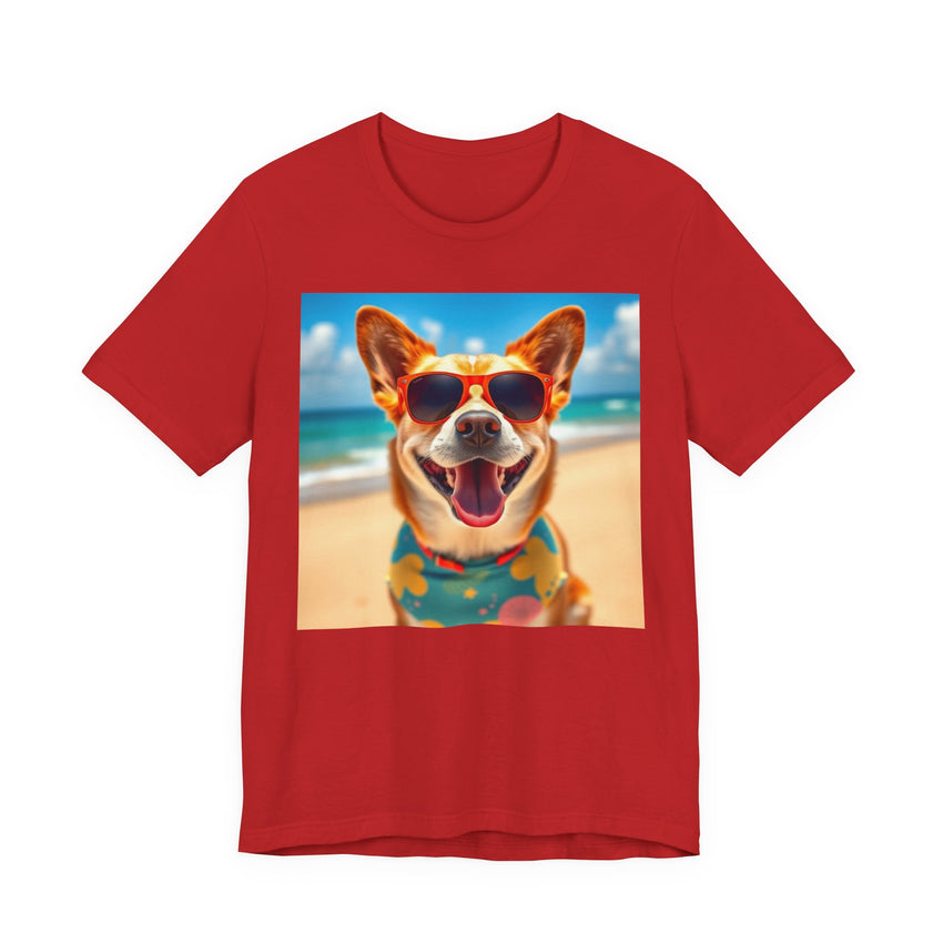Happy Pup Beach Vibes Unisex Short Sleeve Tee