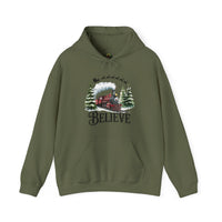 Believe Train Hooded Sweatshirt, Cozy Winter Sweatshirt