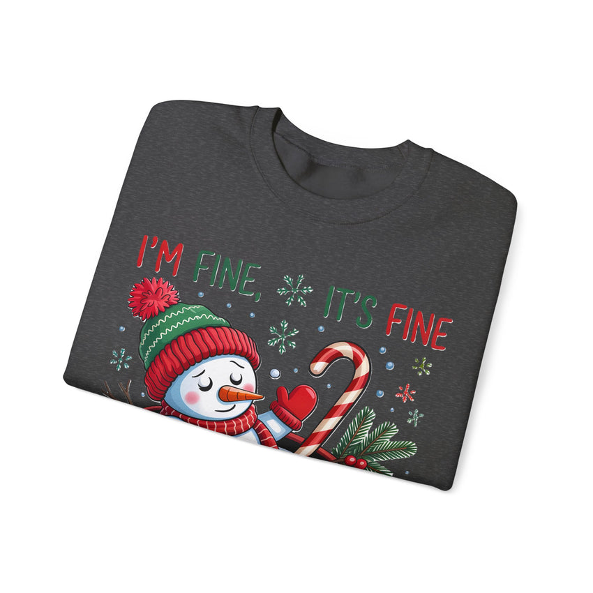 Im fine snowman Christmas sweatshirt
