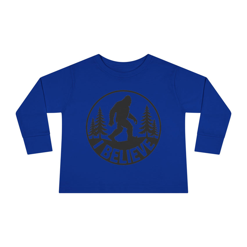 I Believe Bigfoot Toddler Long Sleeve Tee