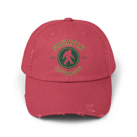 Squatch University cap | Sasquatch logo distressed hat, Bigfoot college emblem cap