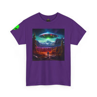 UFO Abduction Scene T-Shirt | Alien Spaceship Landscape Tee