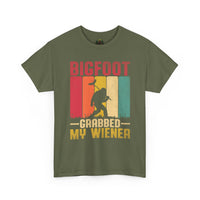 Bigfoot grabbed my wiener T-Shirt | Sasquatch hot dog vintage graphic