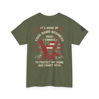 Unisex Heavy Cotton Tee with Empowering Gun Rights graphics