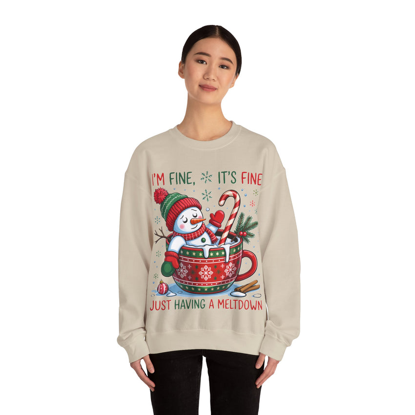 Im fine snowman Christmas sweatshirt