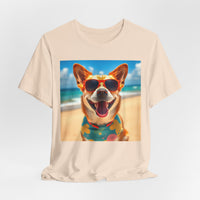 Happy Pup Beach Vibes Unisex Short Sleeve Tee