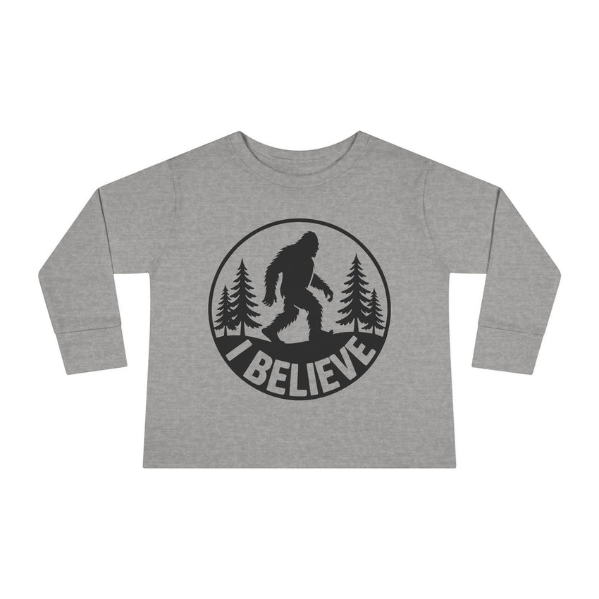 I Believe Bigfoot Toddler Long Sleeve Tee